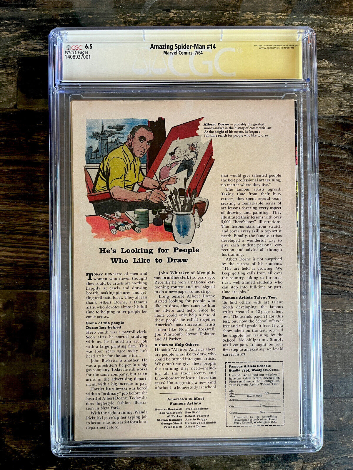 Rare White Pages Stan Lee Signature! Amazing Spider-Man 14 CGC 6.5 Green Goblin