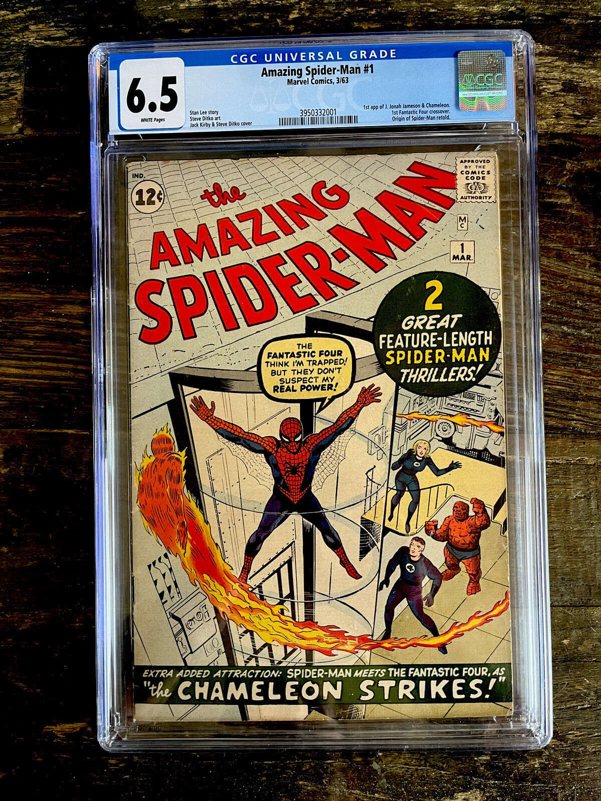Rare White Pages! Amazing Spider-Man #1 CGC 6.5 - 1963 Official 1st Issue!