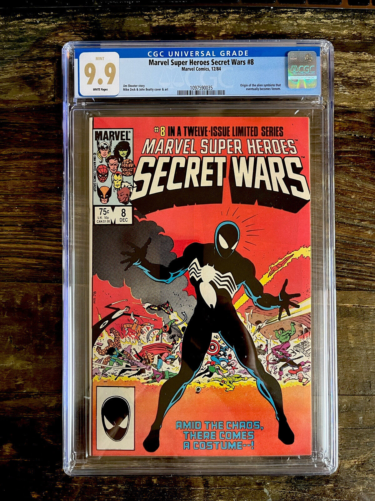 Graded Mint White Pages! Marvel Secret Wars #8 CGC 9.9 - Origin Black Costume