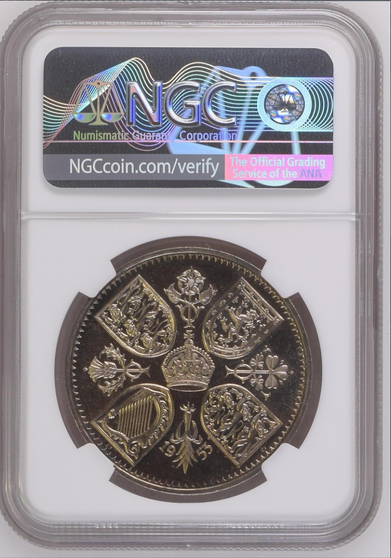 Rare Grade! 1953 Great Britain Proof Crown NGC PF66+ Cameo Coronation & Set