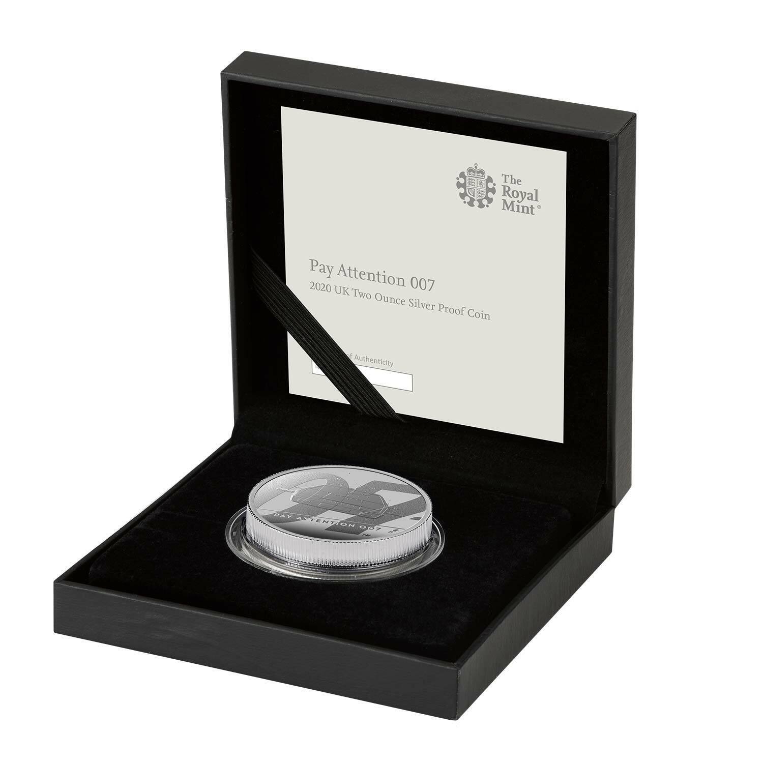 2020 G.Britain Pay Attention James Bond 2 oz UK Silver Proof