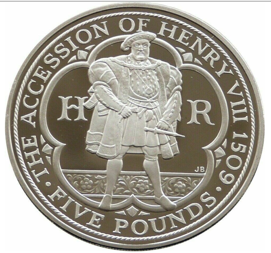 2009 Henry VIII Accession 500th Anniversary £5 Crown Silver Proof