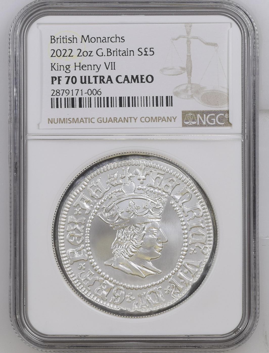 British Monarchs King Henry VII 2022 2oz Silver Proof NGC PF70 UC