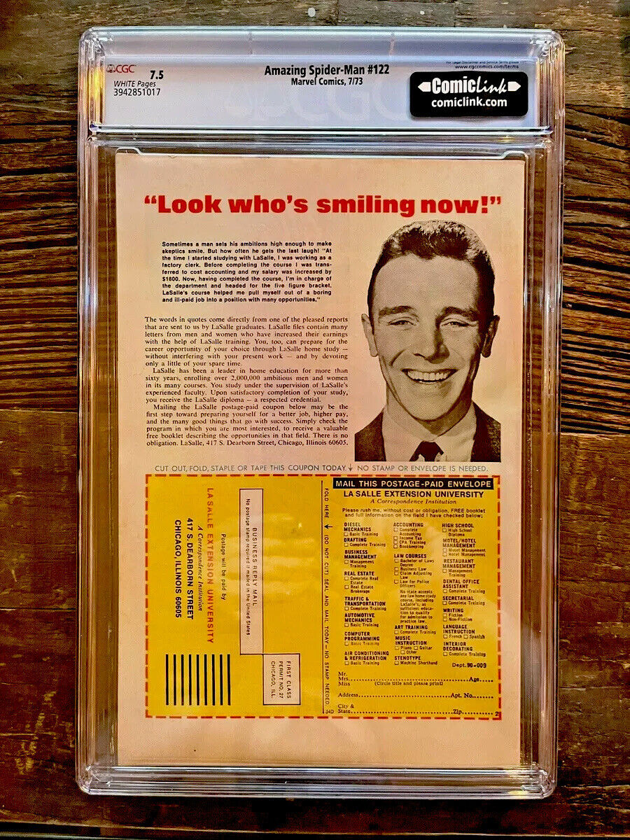 Amazing Spider-Man #122 CGC 4.5 Death of the Green Goblin!