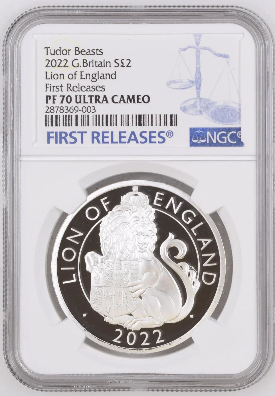 Royal Tudor Beasts Lion Of England 2022 1oz Silver Proof NGC PF70 First Releases