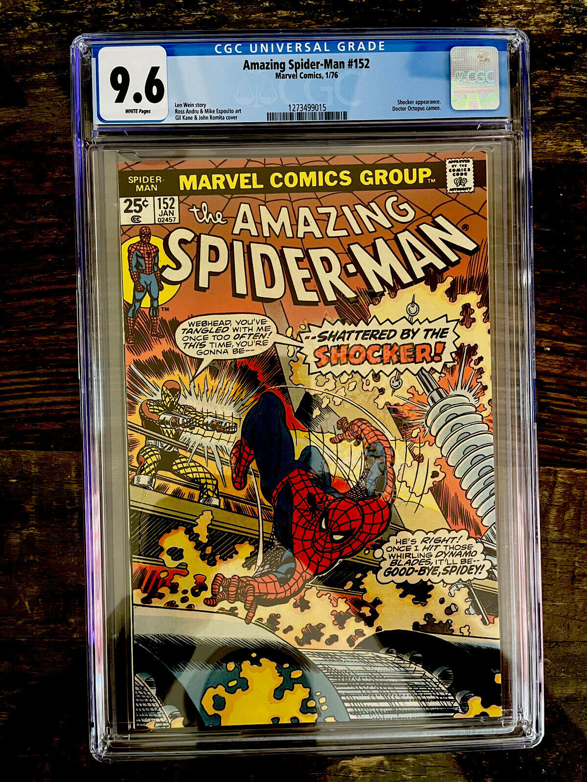 White Pages! Amazing Spider-Man #152 CGC 9.6 - Shocker & Doctor Octopus cameos