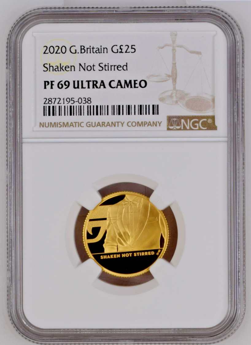 2020 GB 1/4 oz Gold Proof Shaken Not Stirred James Bond Coin #3 NGC PF69 UC