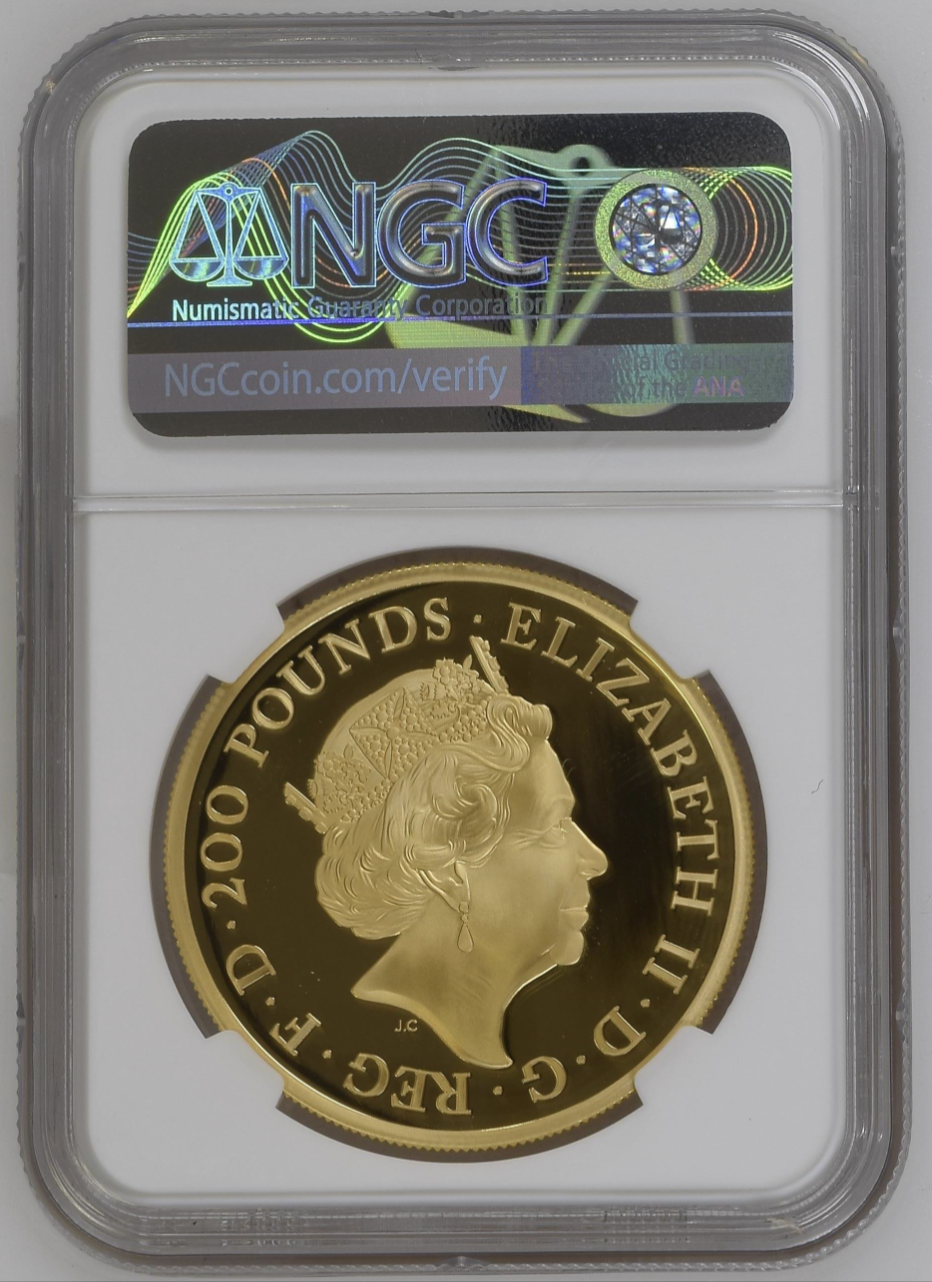 The Queen's Beasts Completer 2021 UK Two-Ounce Gold Proof NGC PF70 First Release