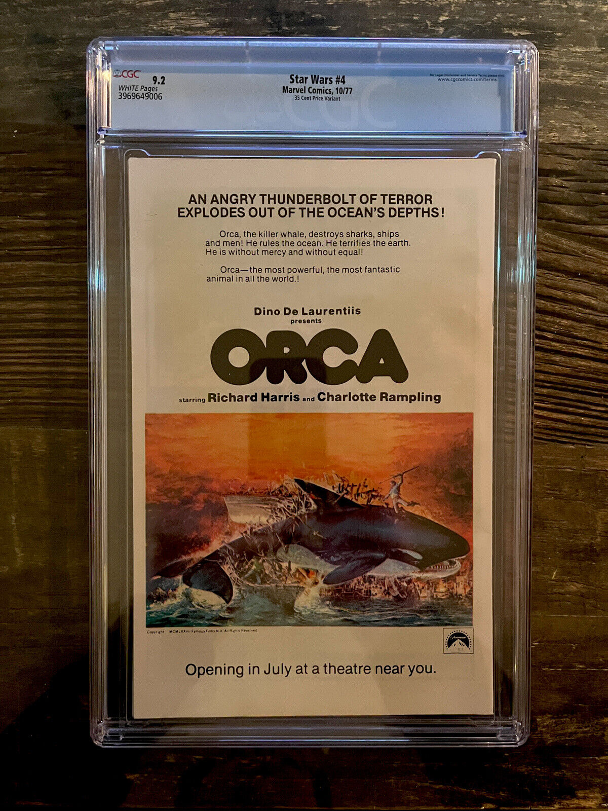 Rare 35 Cent Variant! Star Wars #4 CGC 9.2 White Pages - Death Obi-Wan Kenobi