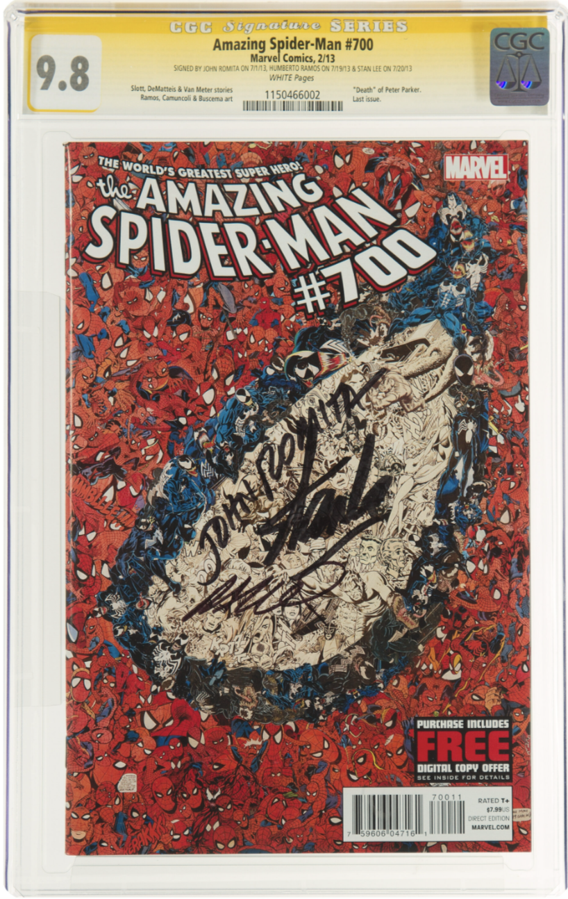 Amazing Spider-Man #700 CGC 9.8 Signatures - Stan Lee, John Romita, Humberto R.