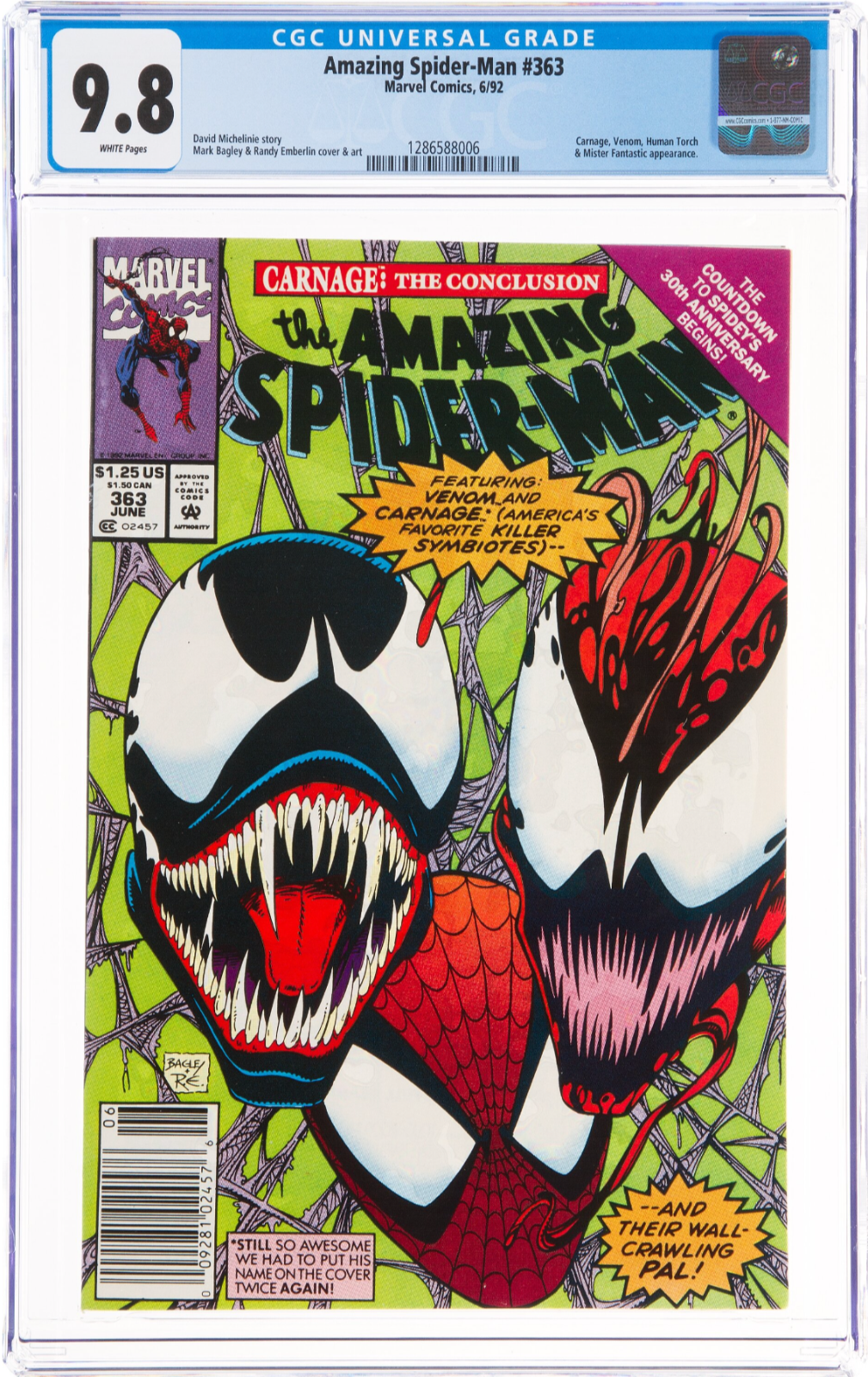 White Pages Newsstand! Amazing Spider-Man #363 CGC 9.8 - Carnage & Venom