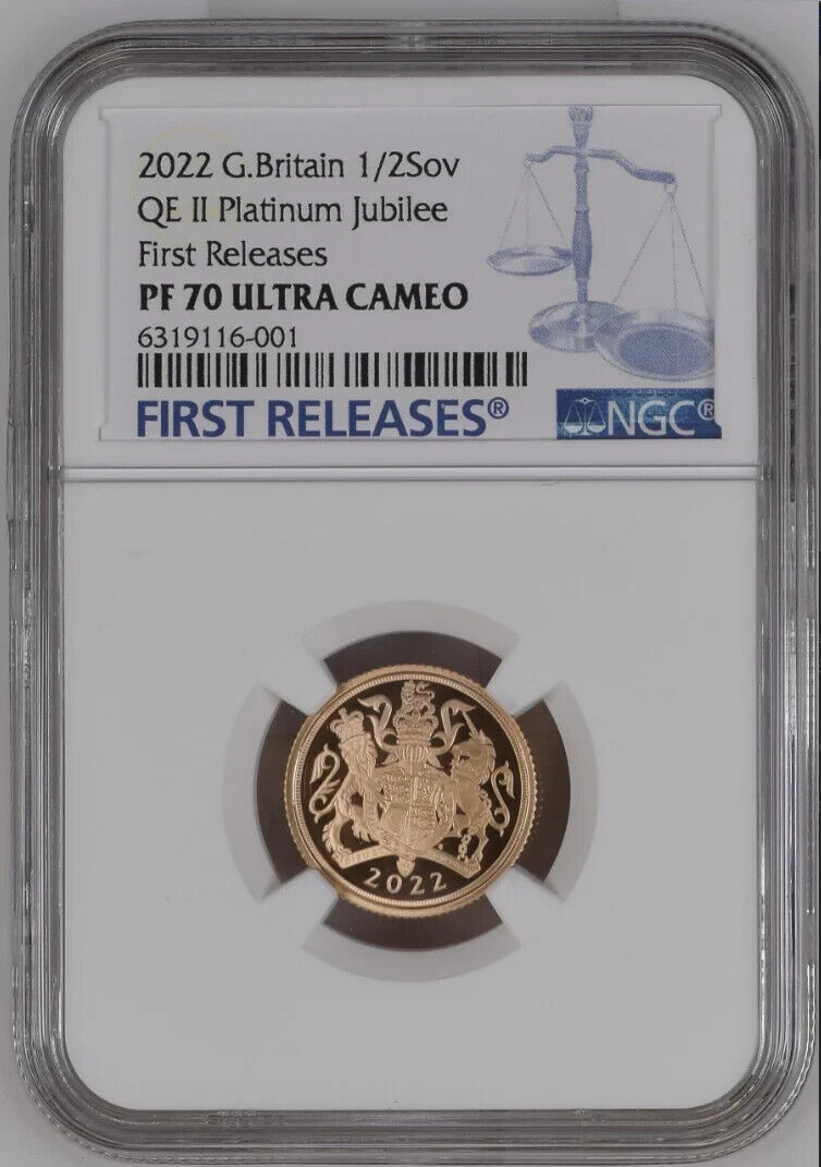 2022 Half Sovereign Gold Proof Jubilee NGC PF70 Ultra Cameo First Releases