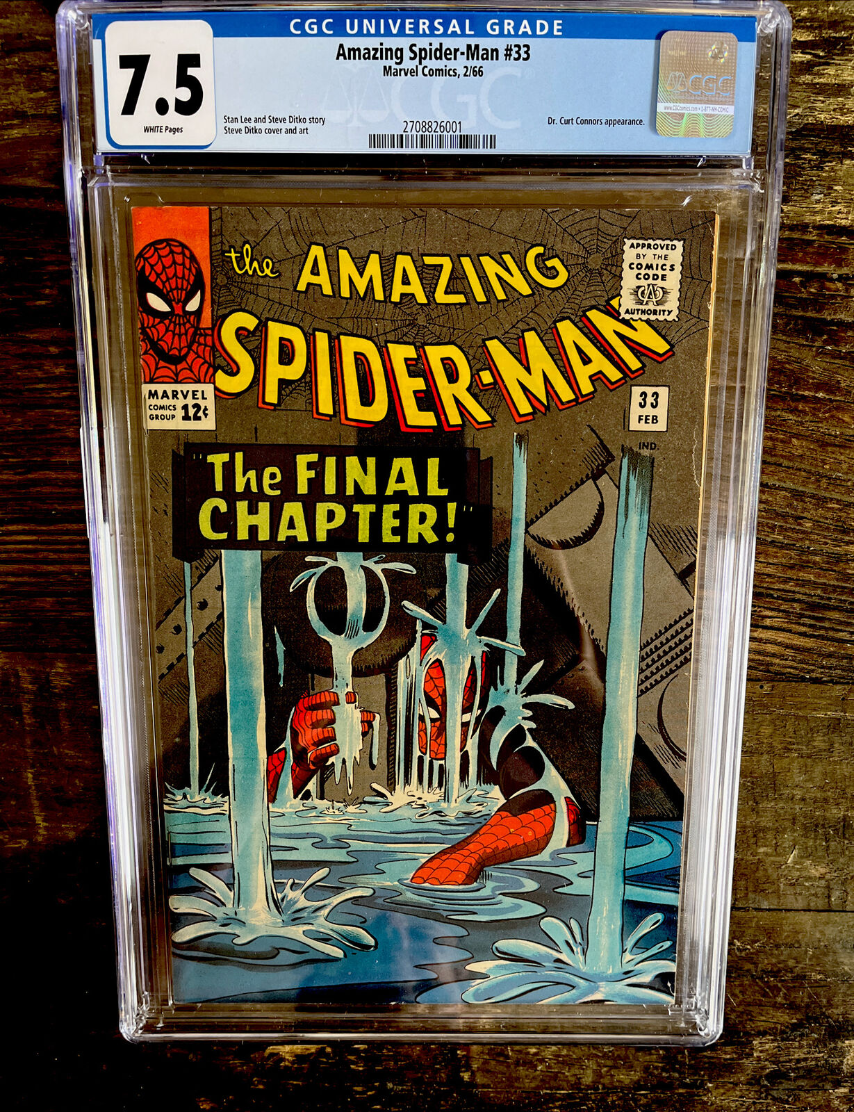 Rare White Pages! Amazing Spider-Man #33 CGC 7.5 - Dr. Curt Connors Appearance