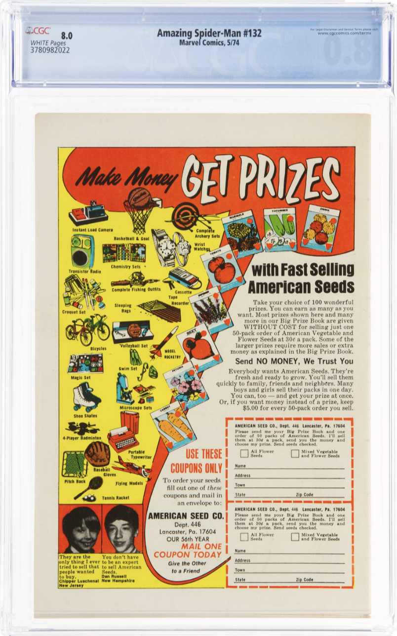 Rare White Pages! Amazing Spider-Man #132 CGC 8.0 Molten Man Appearance