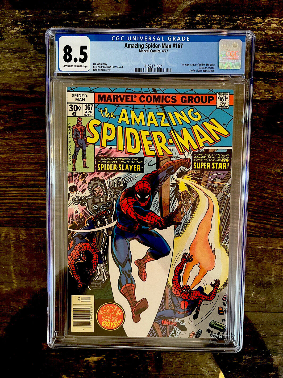 Amazing Spider-Man #167 CGC 8.5 Will O' The Wisp, Silver Slayer