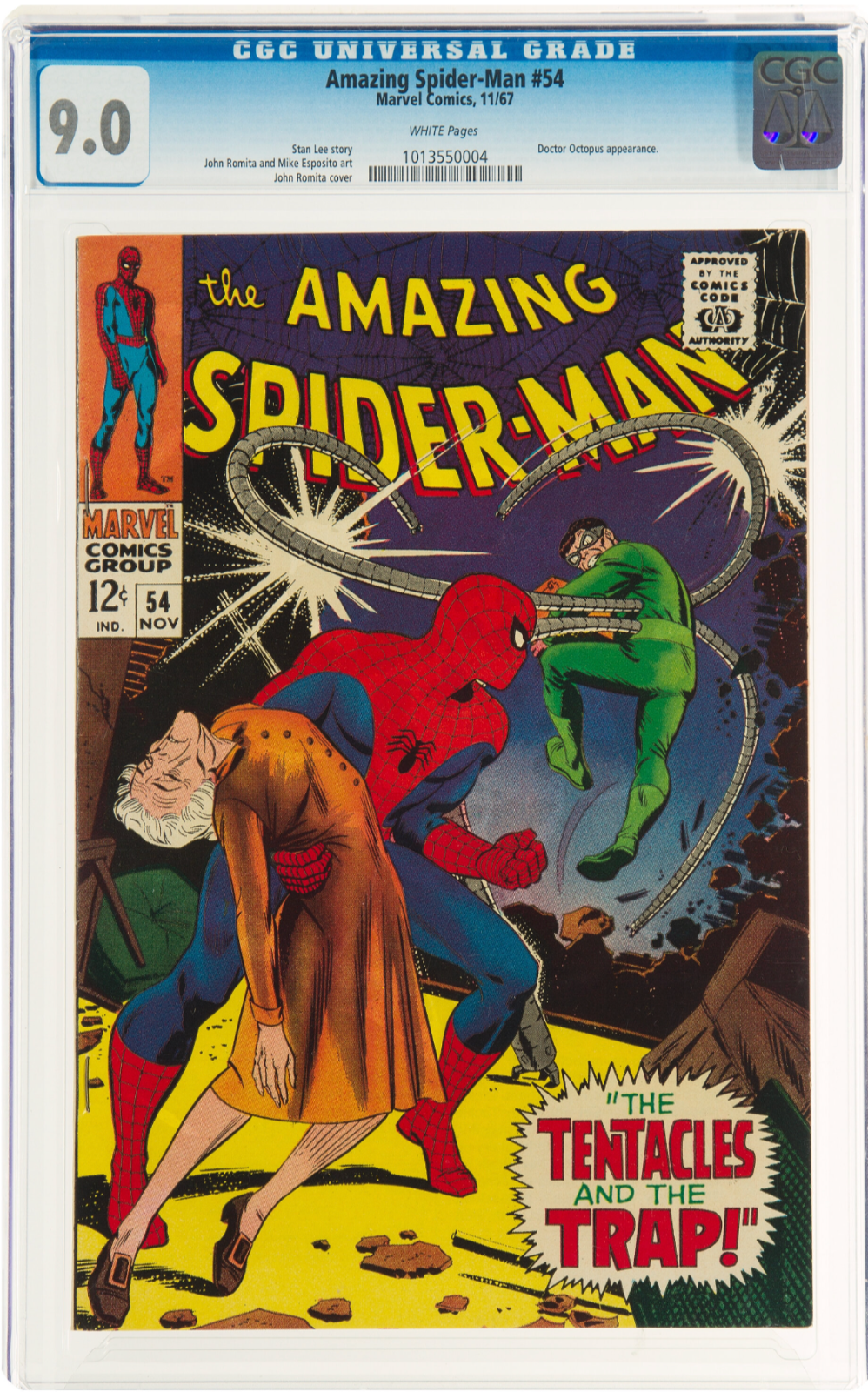 Rare White Pages Amazing Spider-Man #54 CGC 9.0 Doctor Octopus Appearance