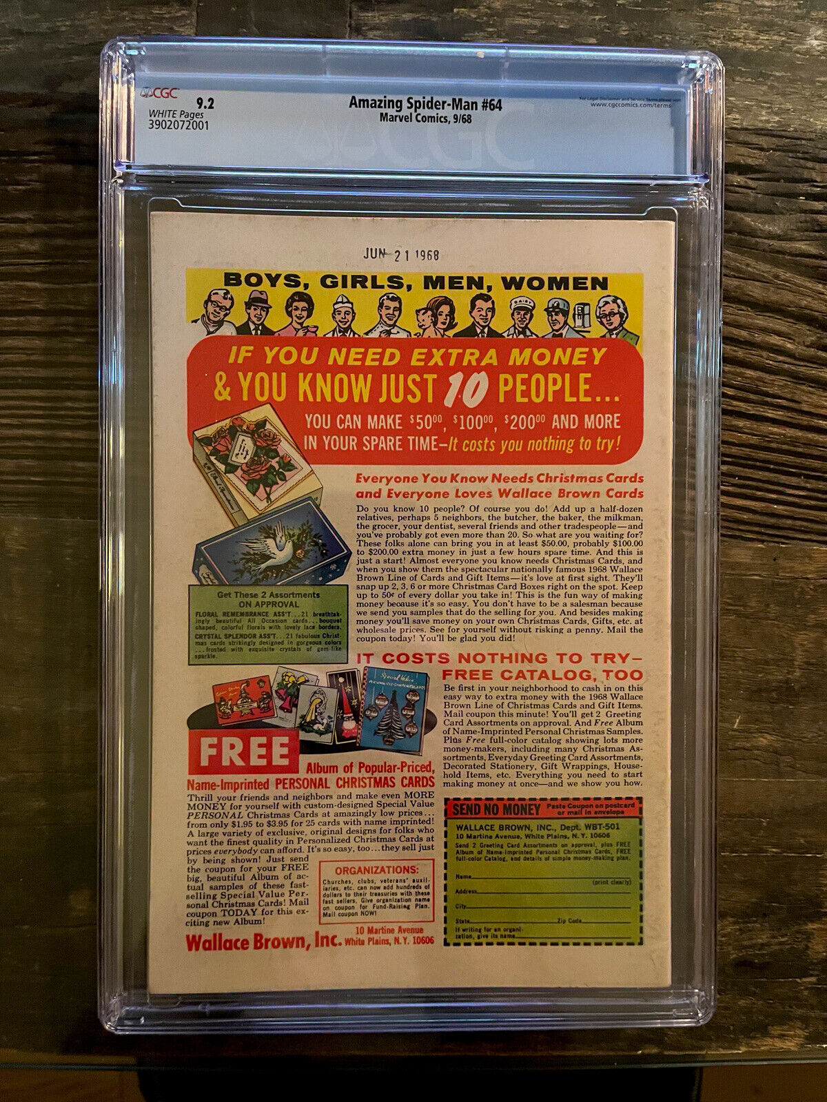 Rare White Pages! Amazing Spider-Man #64 CGC 9.2 - Vulture Appearance