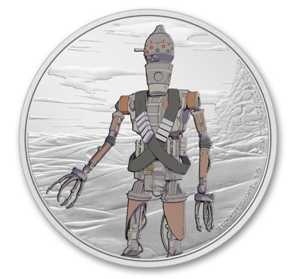2021 Niue $2 1-oz Silver Star Wars Mandalorian IG-11 Colorized Gem Proof