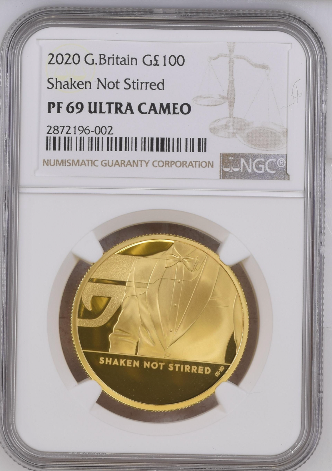 2020 GB 1 oz Gold Proof James Bond Shaken Not Stirred Coin #3 NGC PF69 UC