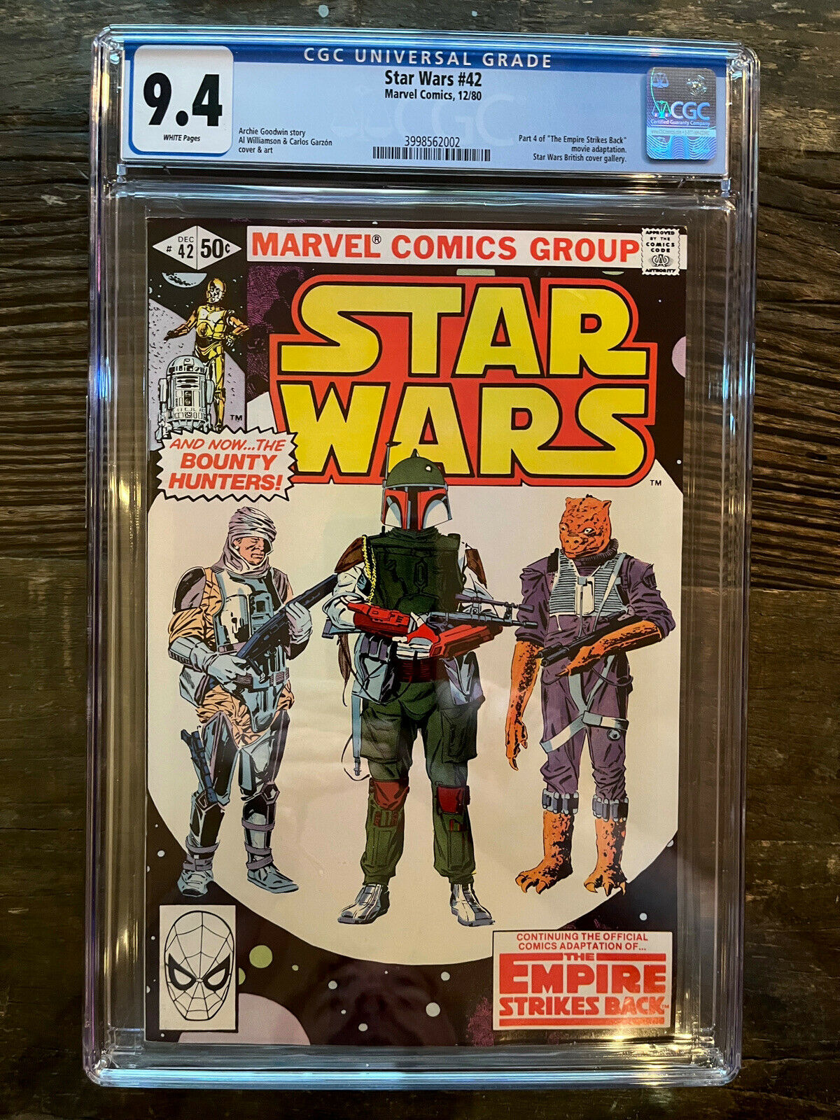 White Pages! Star Wars #42 CGC 9.4 Part 3 of Empire - 1st Boba Fett