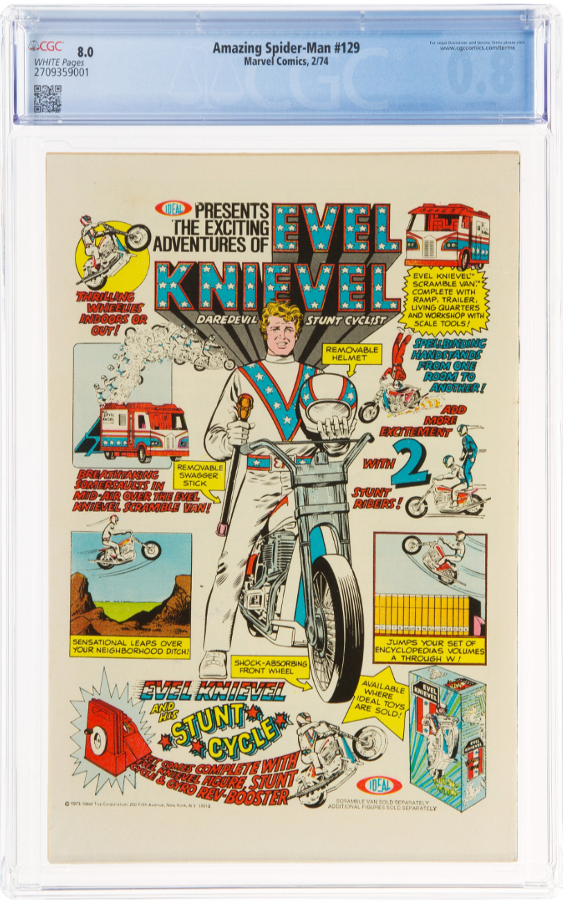 Rare White Pages! Amazing Spider-Man #129 CGC 8.0