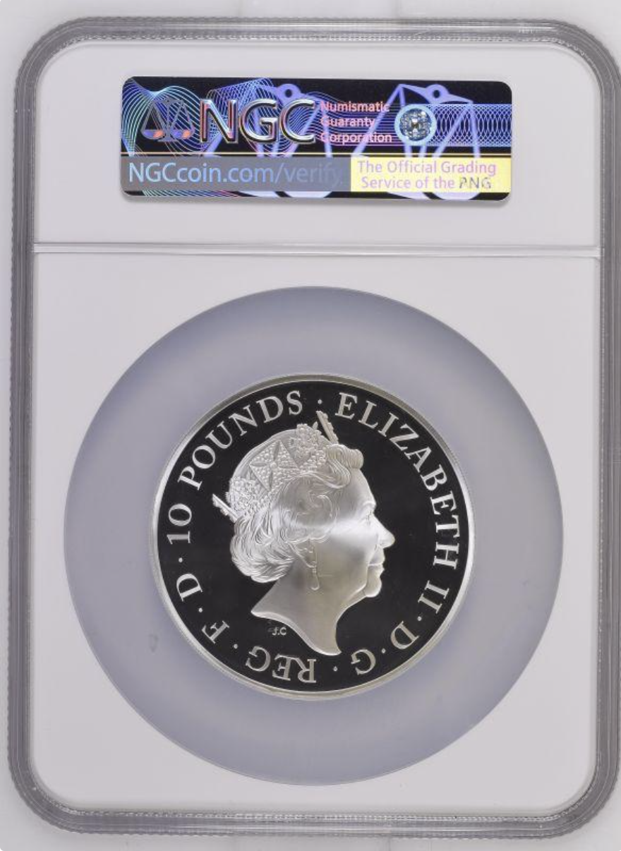 2021 Silver 5 oz The Queen's Beasts 2021 Proof NGC PF 70 ULTRA CAMEO Box & COA