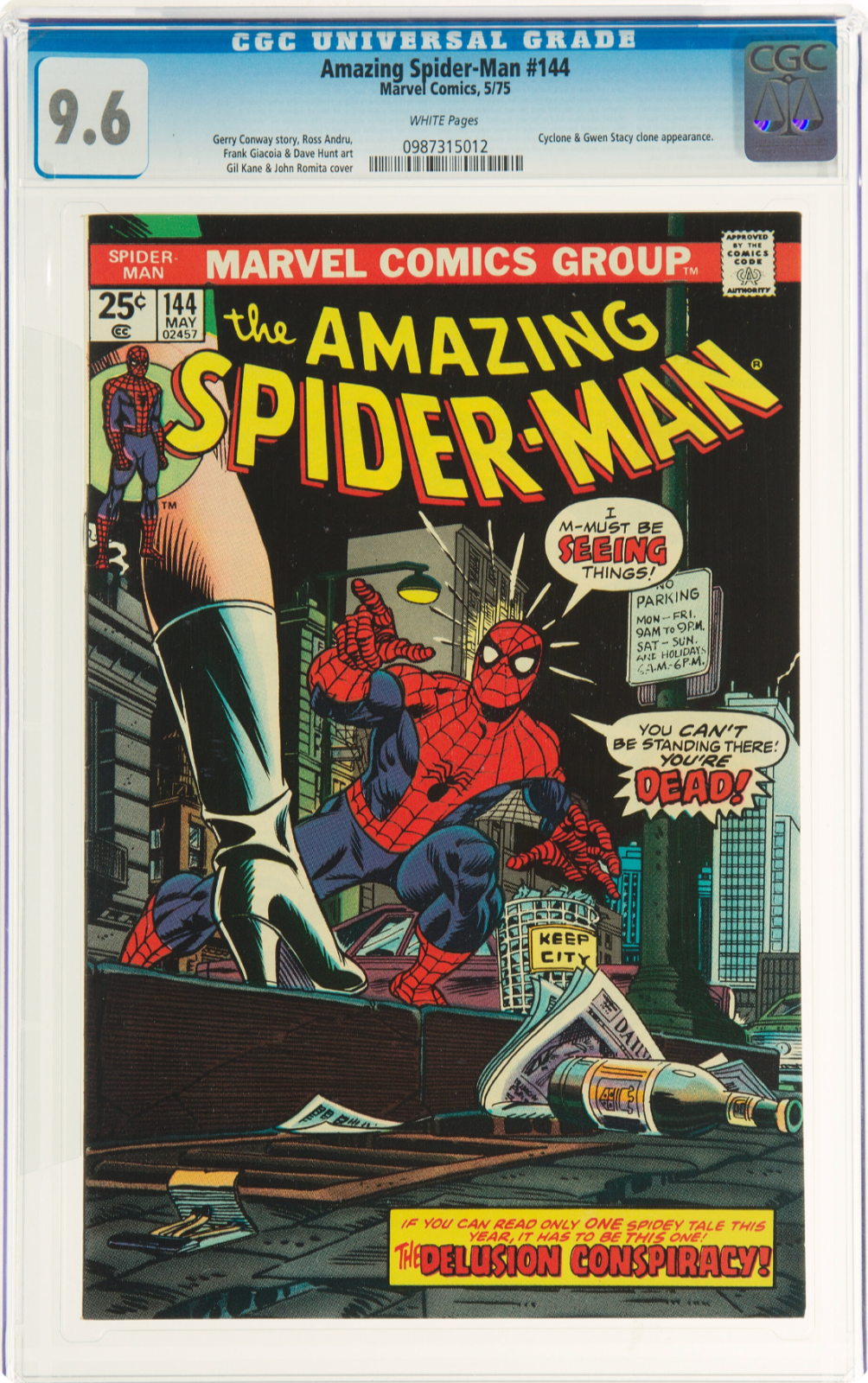 White Pages! Amazing Spider-Man #144 CGC 9.6 Cyclone & Gwen Stacy Clone