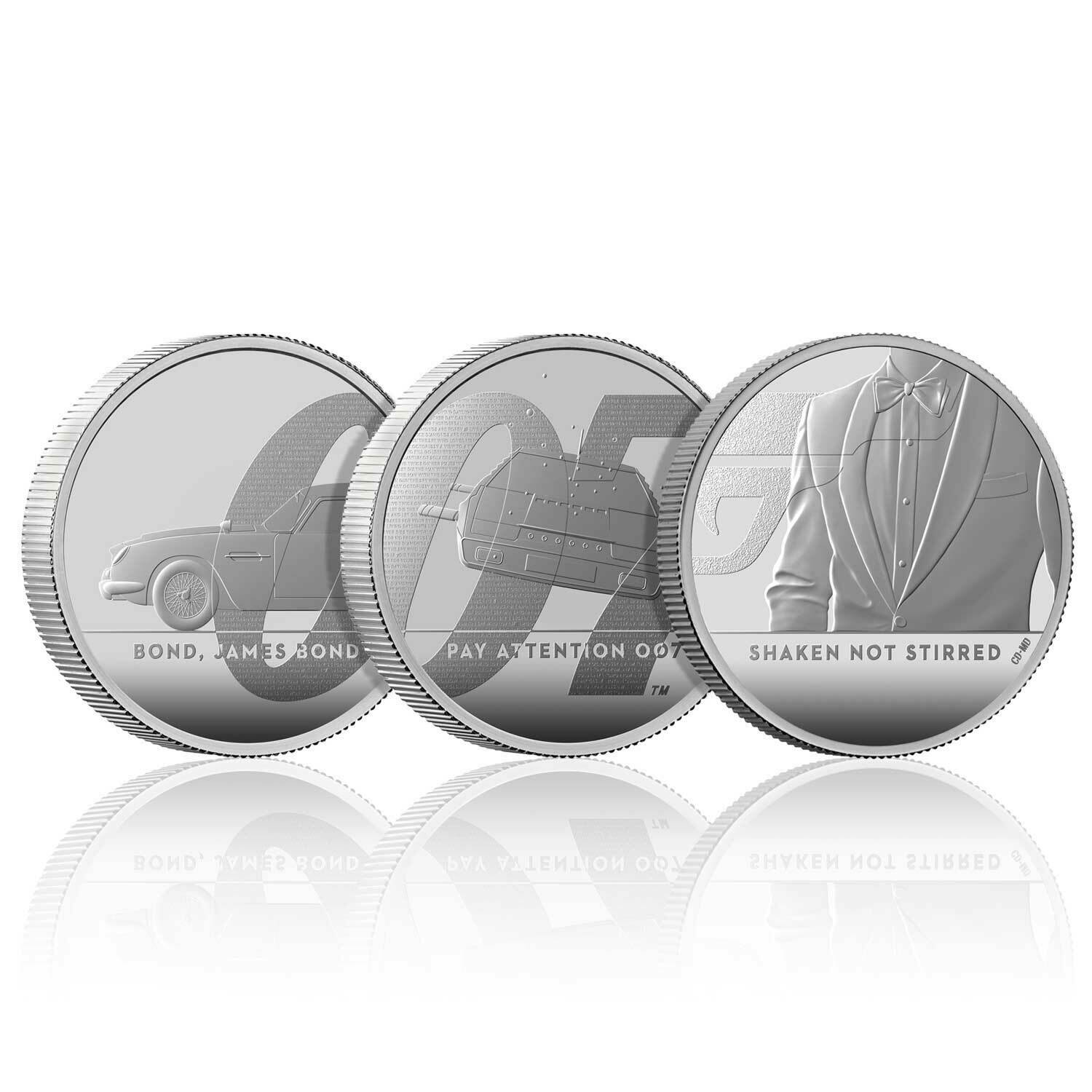 James Bond 2020 UK One Ounce Silver Proof – 3 Coin Series