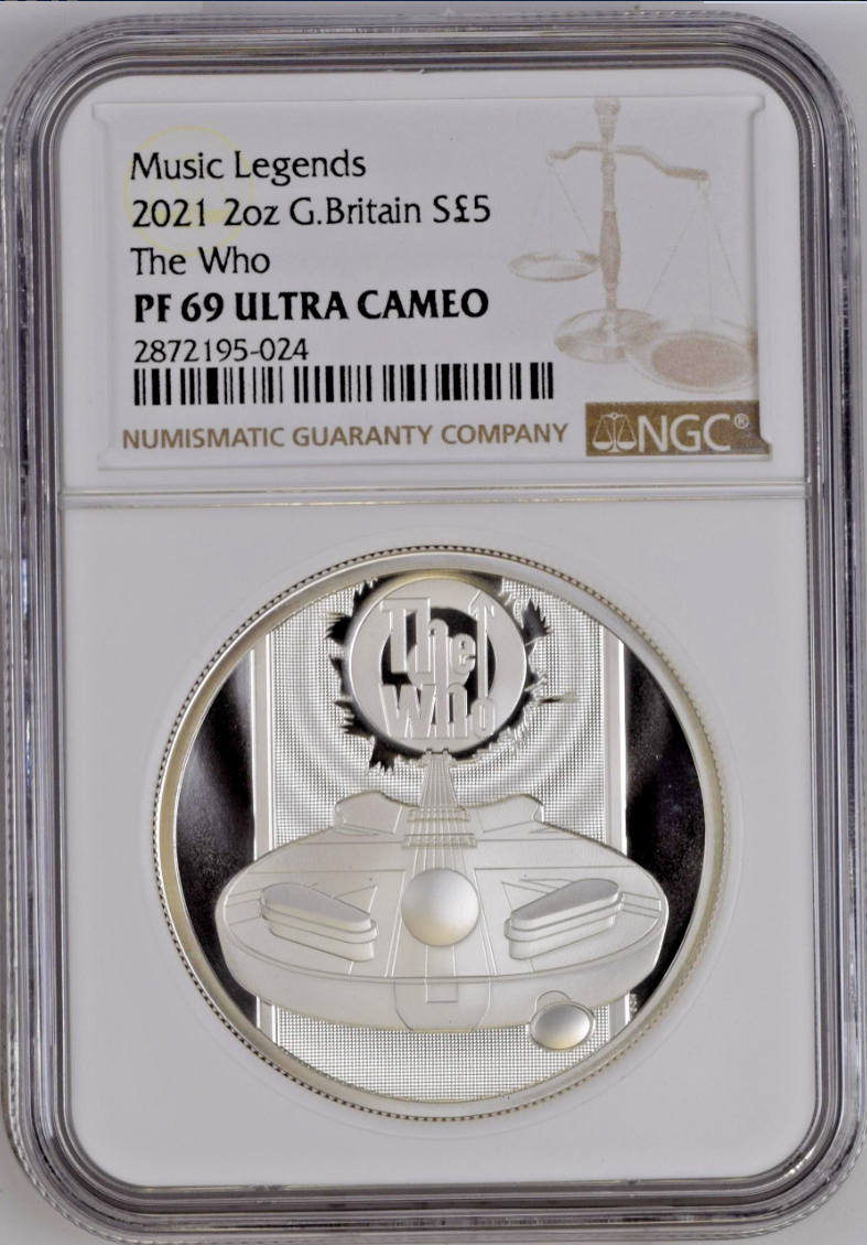 The Who 2021 UK 2 oz (Two Ounce) Silver Proof Coin NGC PF69 Ultra Cameo