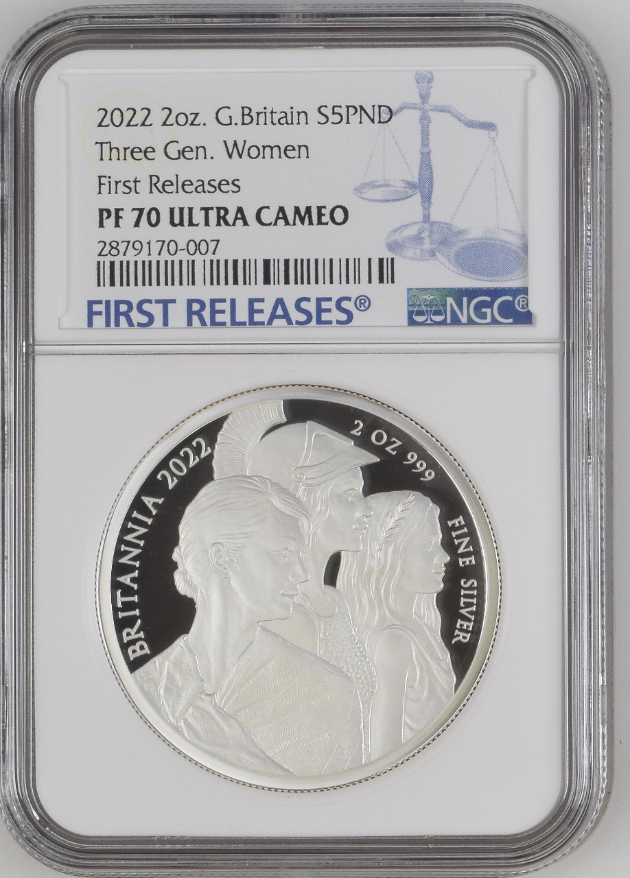 The Britannia Three Woman 2022 2oz Silver Proof Coin NGC PF70 UC First Release