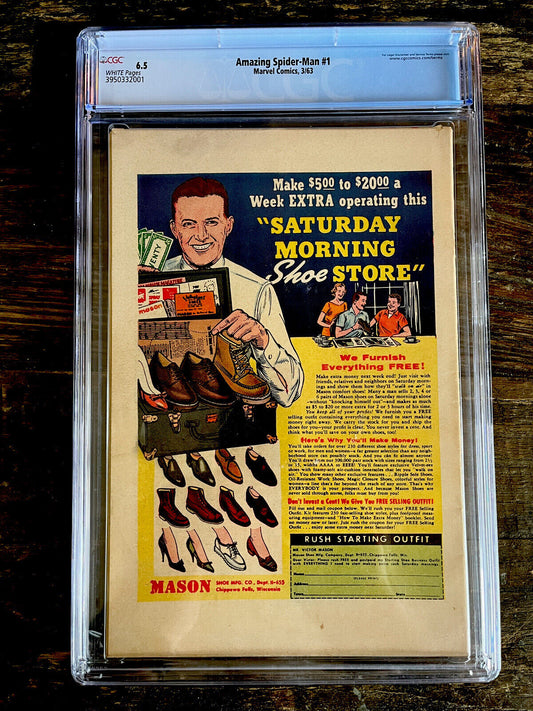 Rare White Pages! Amazing Spider-Man #1 CGC 6.5 - 1963 Official 1st Issue!