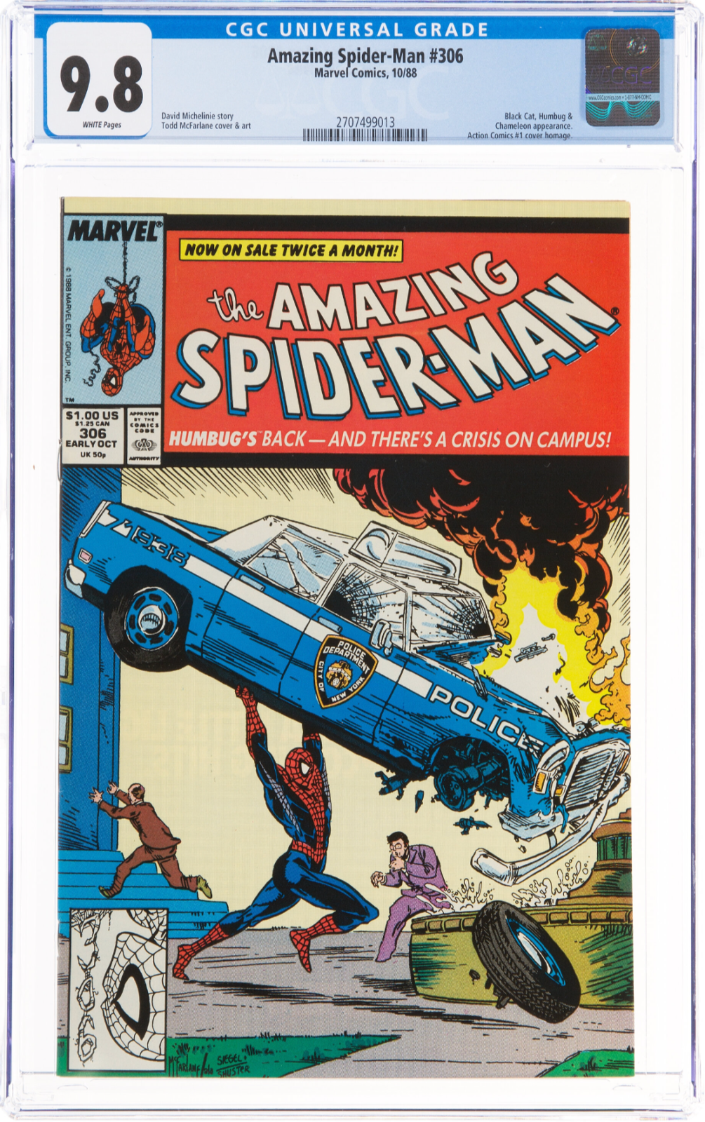 White Pages! Amazing Spider-Man #306 CGC 9.8 - Black Cat, Humbug, Chameleon