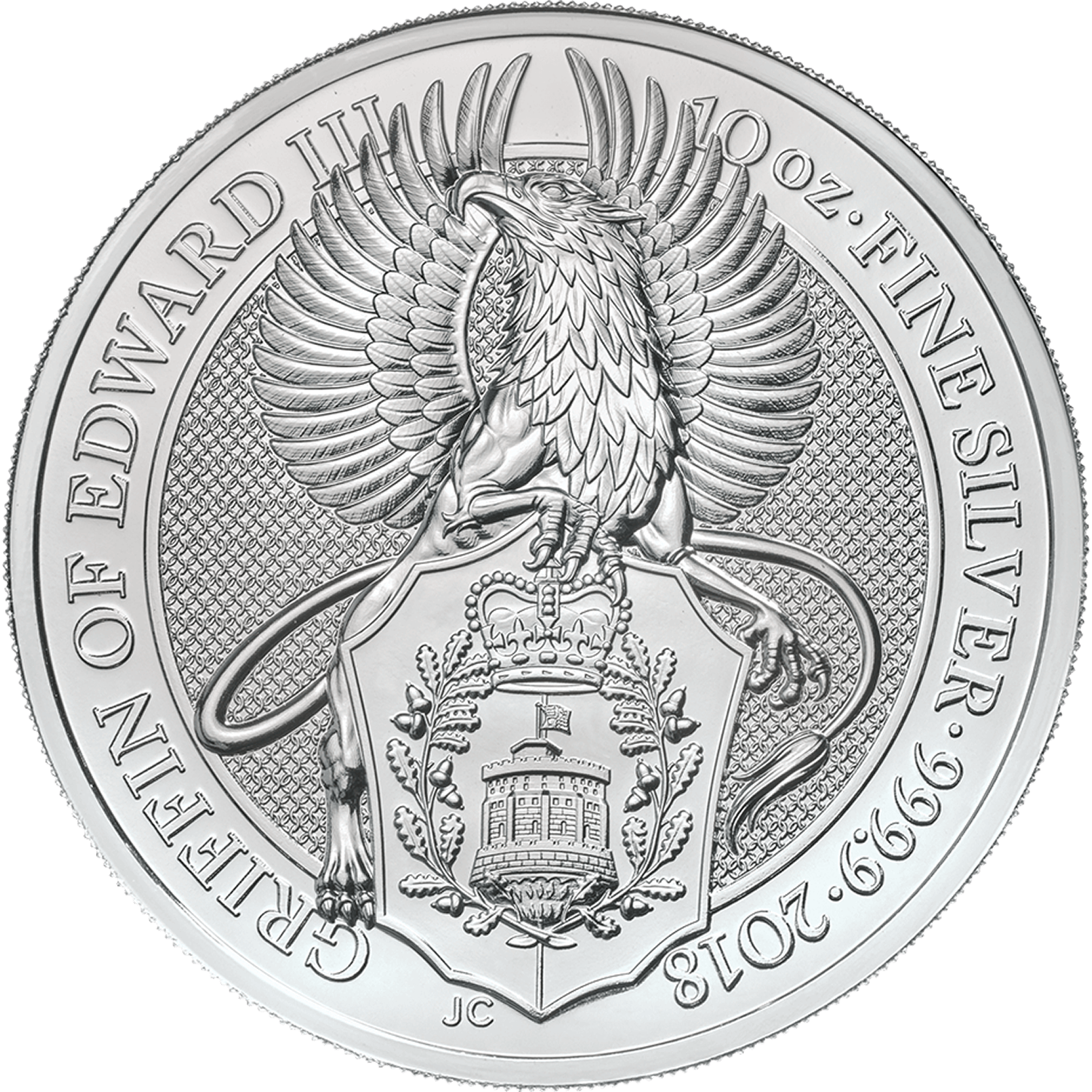 2018 GB 10 oz Silver Queen's Beasts Griffin of Edward - In Capsule