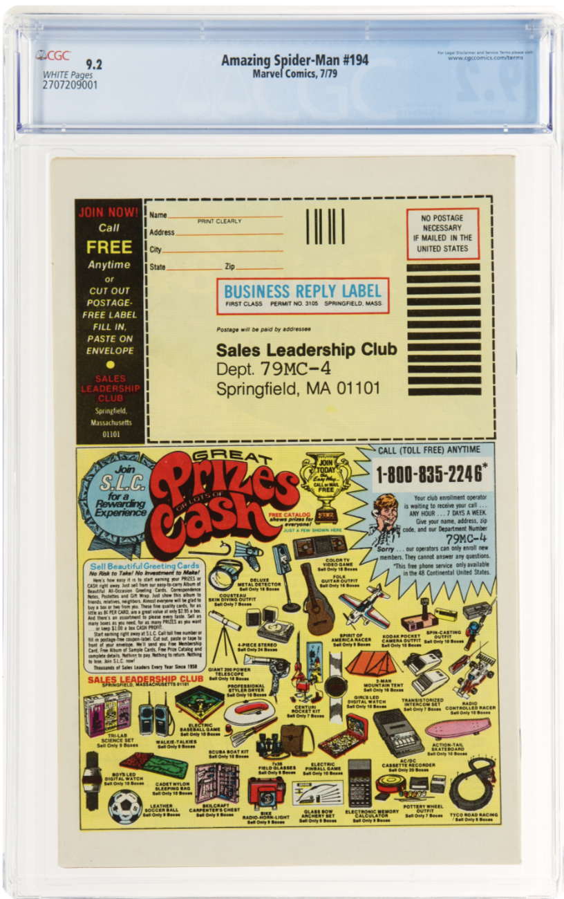 Rare Newsstand! Amazing Spider-Man #194 CGC 9.2 - 1st Appear of the Black Cat