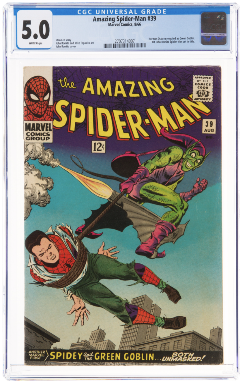 Rare White Pages! Amazing Spider-Man #39 CGC 5.0 - Green Goblin Identity Reveal