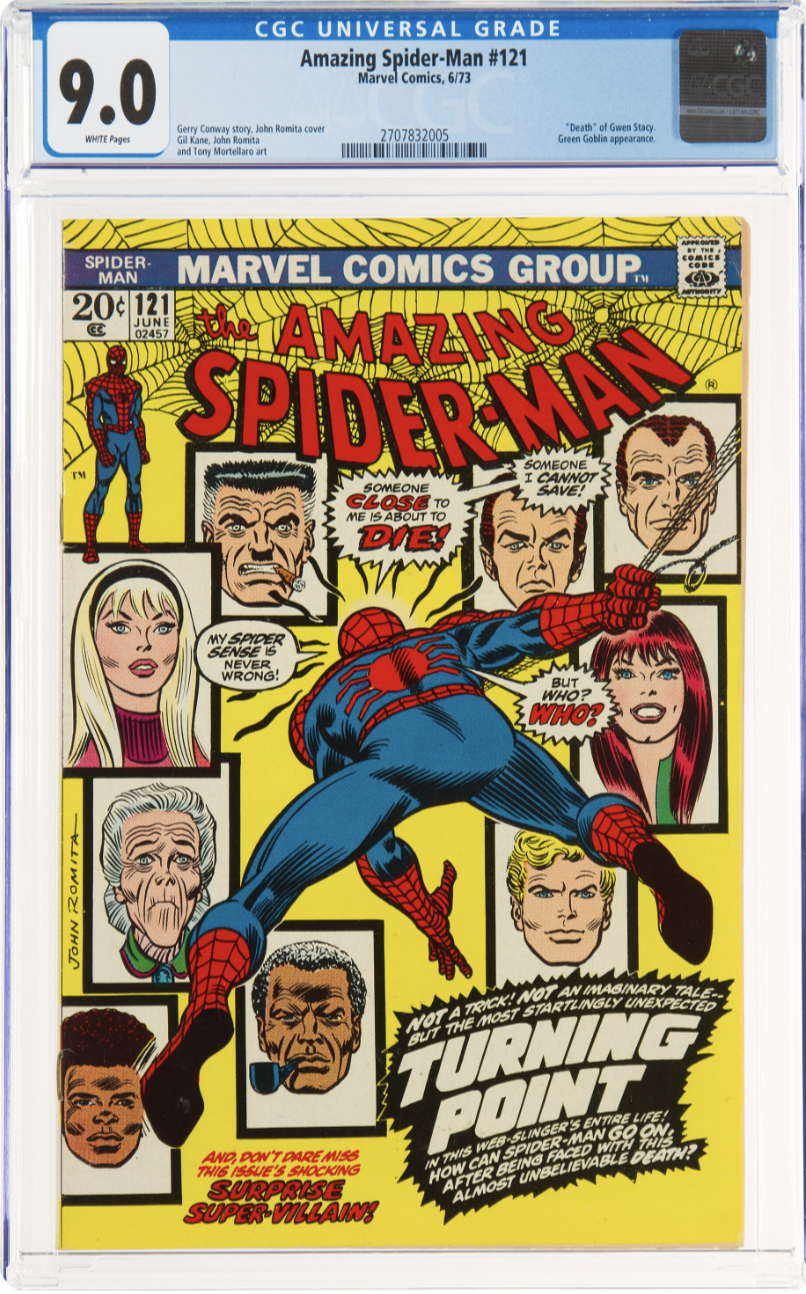Rare White Pages! Amazing Spider-Man #121 CGC 9.0 - Death of Gwen Stacy