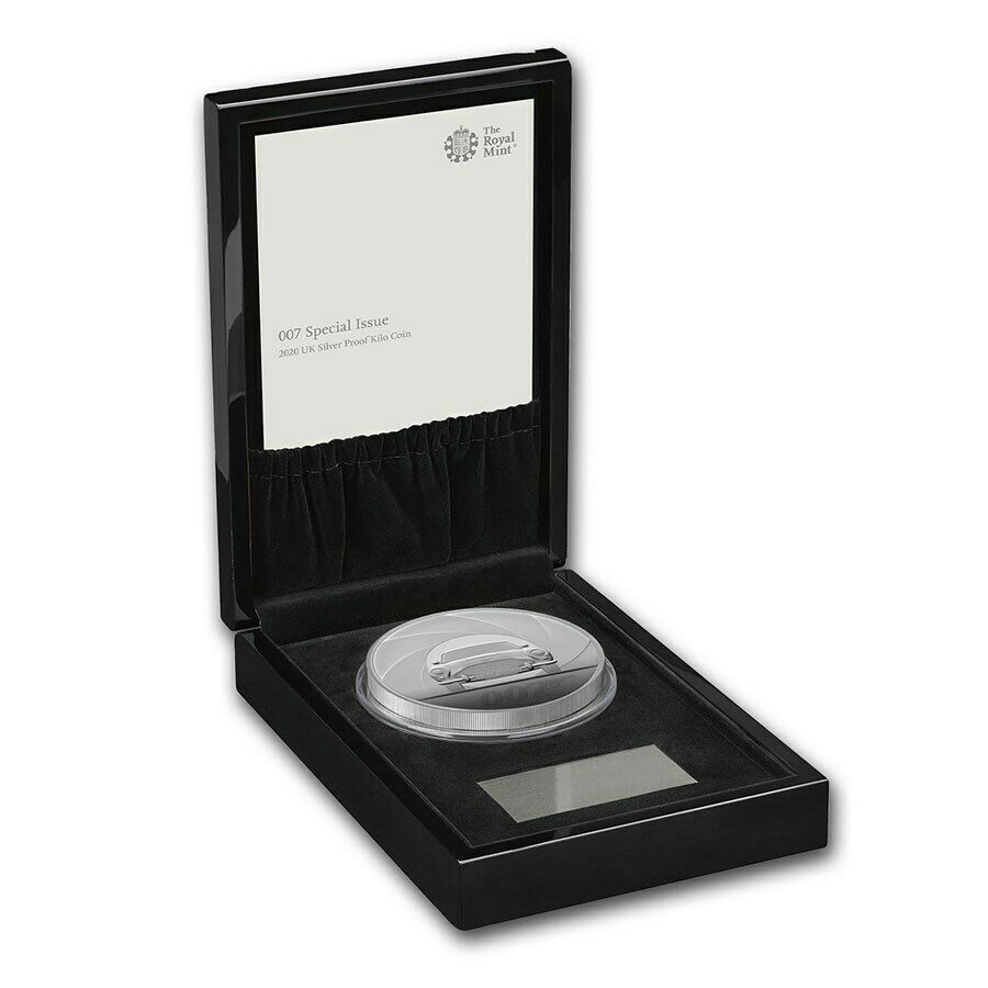 2020 Great Britain 1 kilo Silver James Bond 007 Prf (w/Box & COA)