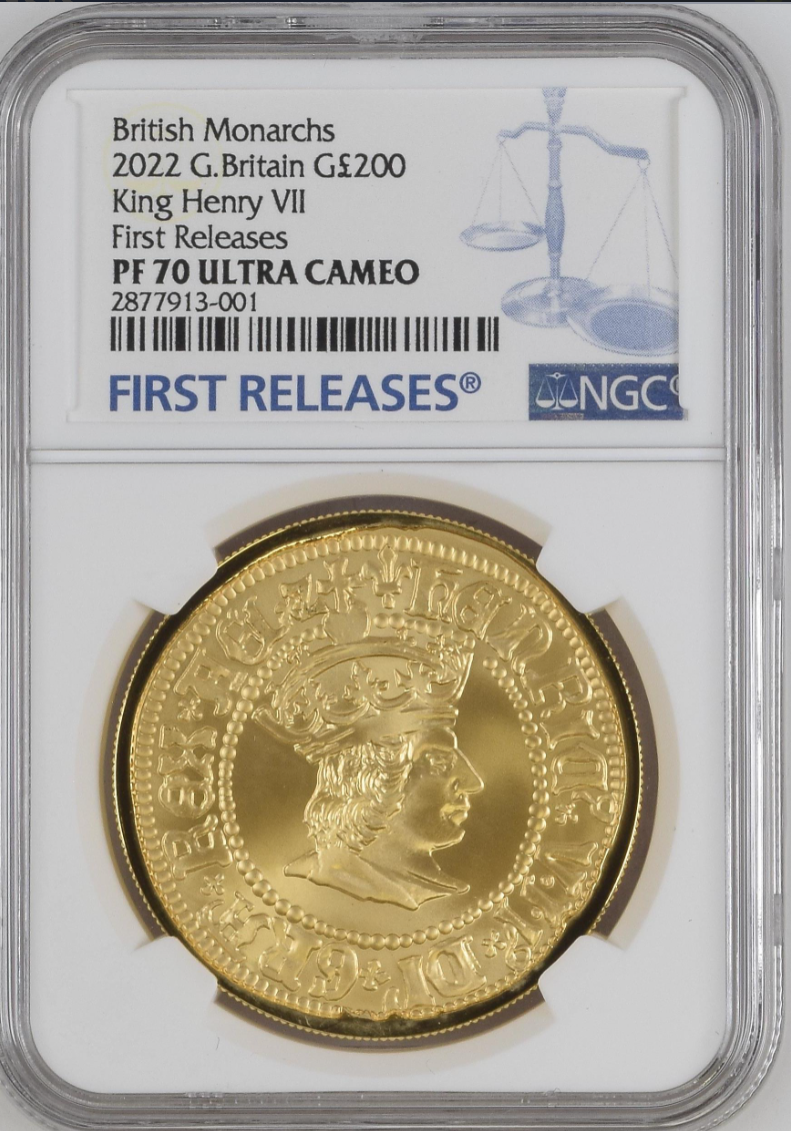 British Monarchs King Henry VII 2022 2oz Gold Proof Coin NGC PF70 First Release