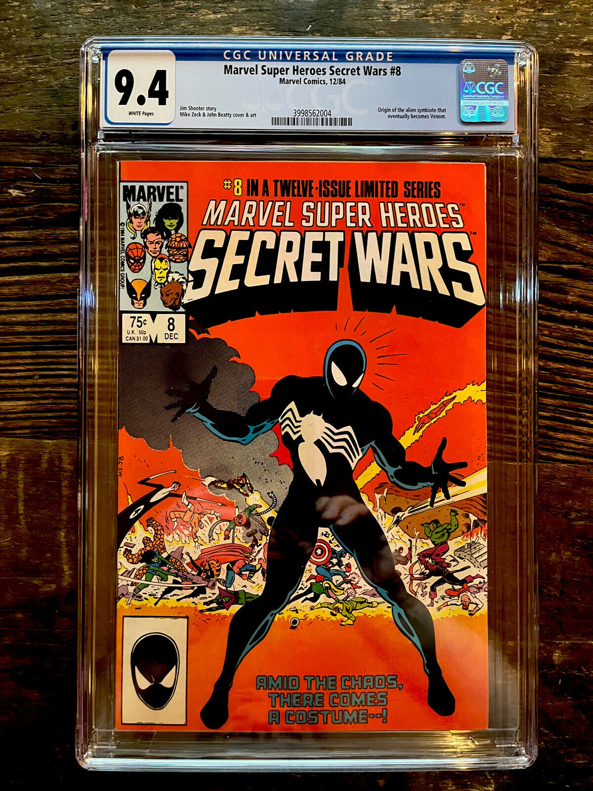 White Pages! Marvel Secret Wars #8 CGC 9.4 - Origin of the symbiote Venom