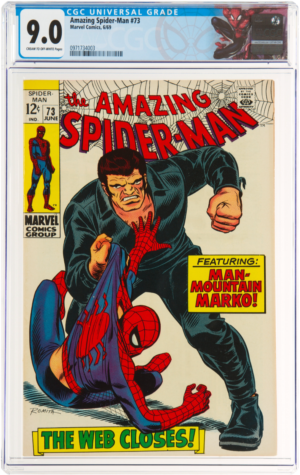 Amazing Spider-Man #73 CGC 9.0 - 1st Appearance Man-Mountain Marko