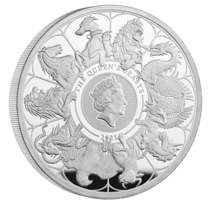 The Queen's Beasts 2021 UK Two-Ounce Silver Proof Coin (w/ Box & COA)