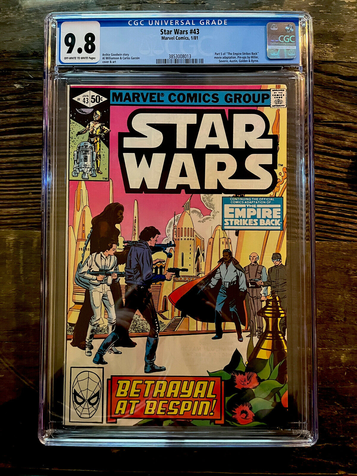 Star Wars #43 CGC 9.8 OWP - 1st Appearance Lando Calrissian