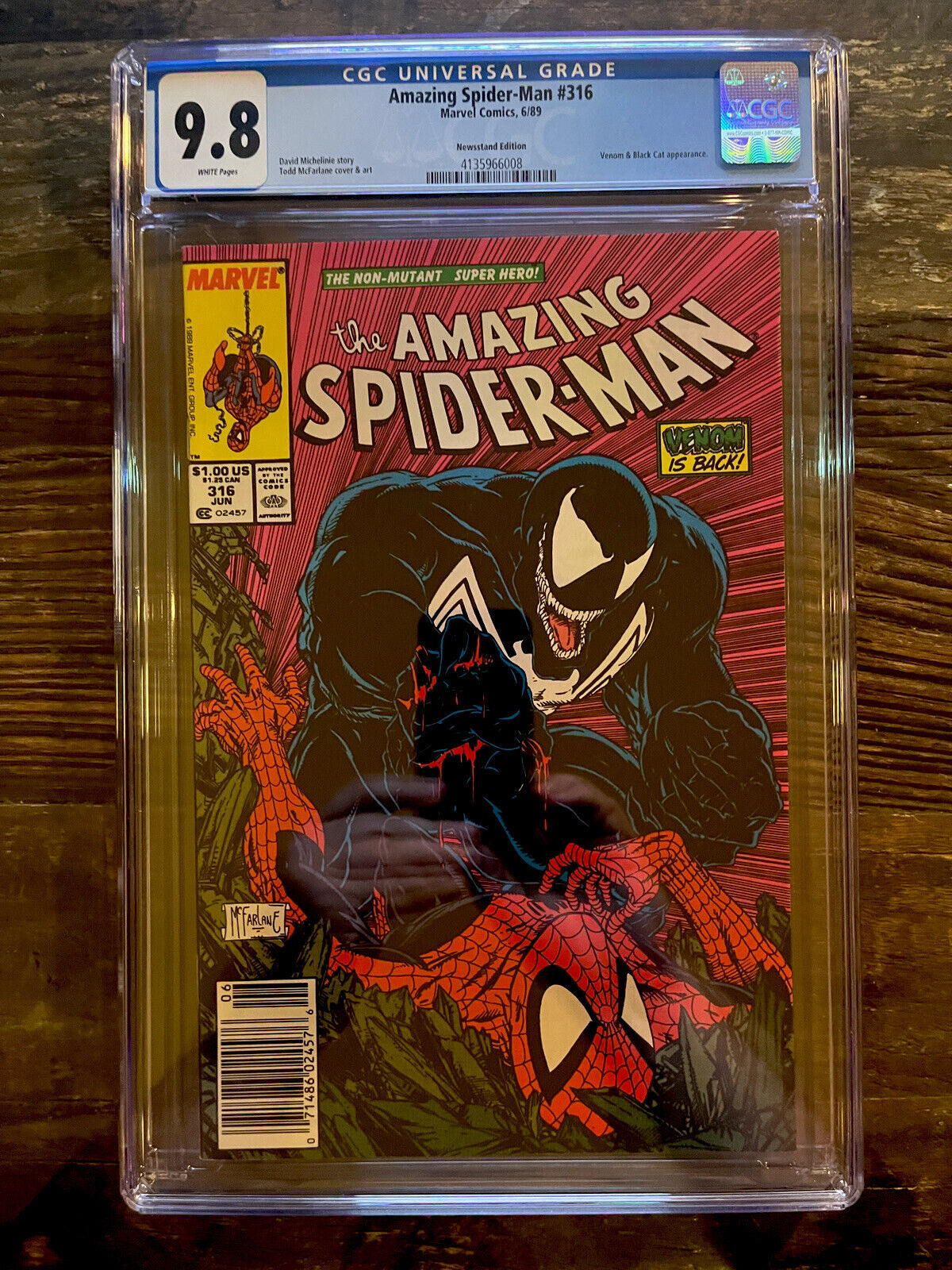 White Pages Newsstand! Amazing Spider-Man #316 CGC 9.8 1st Venom Cover
