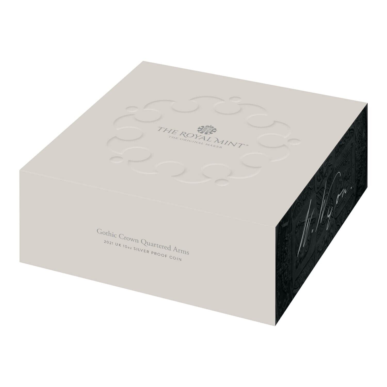 Gothic Crown Quartered Arms 2021 UK 10oz Silver Proof Coin