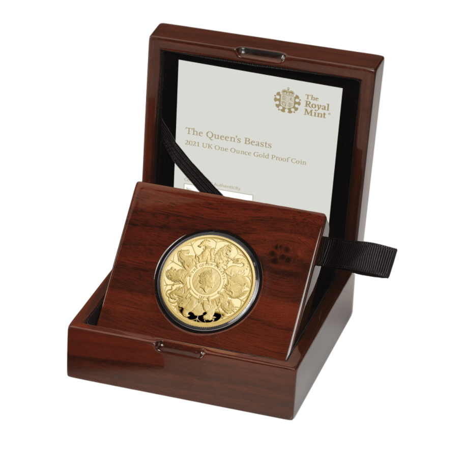 Pre Sale - QUEEN'S BEASTS 2021 ONE OUNCE GOLD PROOF COIN COMPLETER COIN - Only 640 Minted!