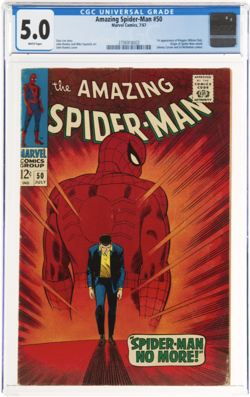 Rare White Pages! Amazing Spider-Man #50 CGC 5.0 - 1st Appearance Kingpin