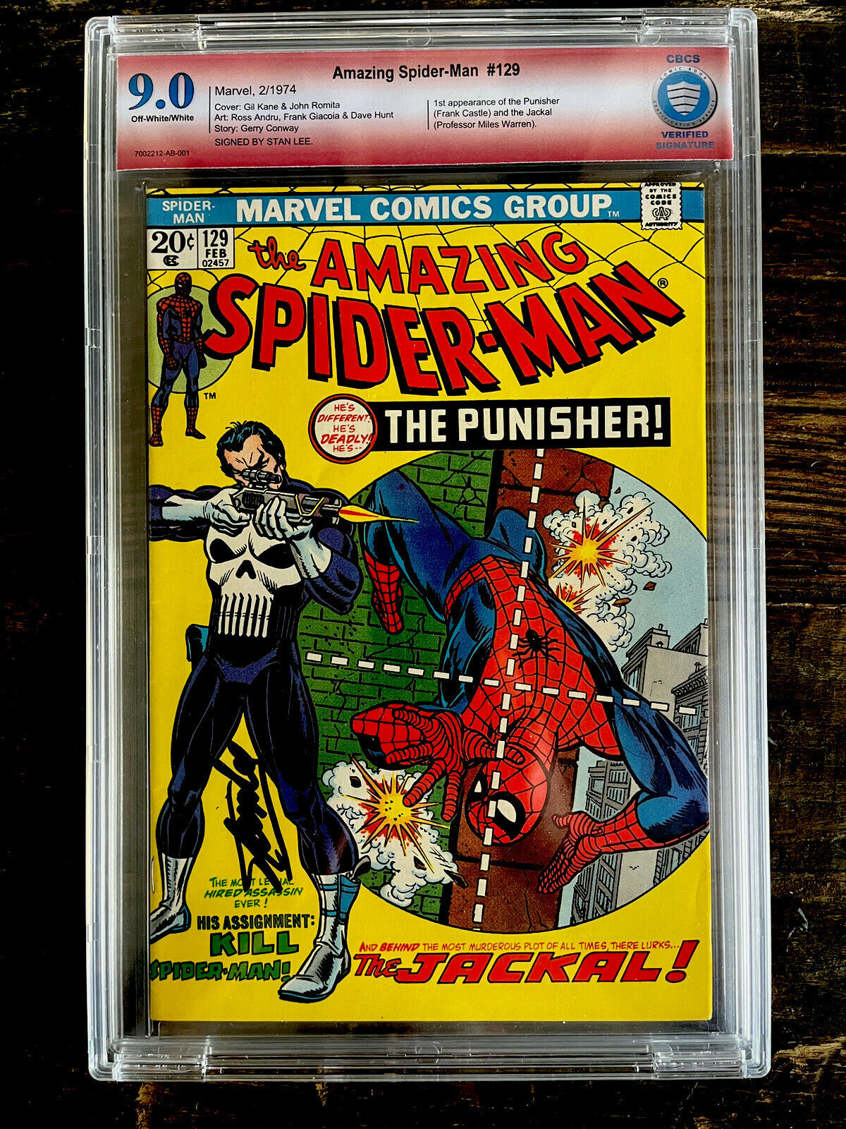 Stan Lee Signed Copy! Amazing Spider-Man #129 CBCS 9.0 Off White to White Pages