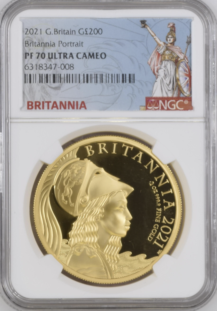 Britannia 2021 UK Premium Exclusive 2 oz Gold Proof Coin NGC PF70 Ultra Cam