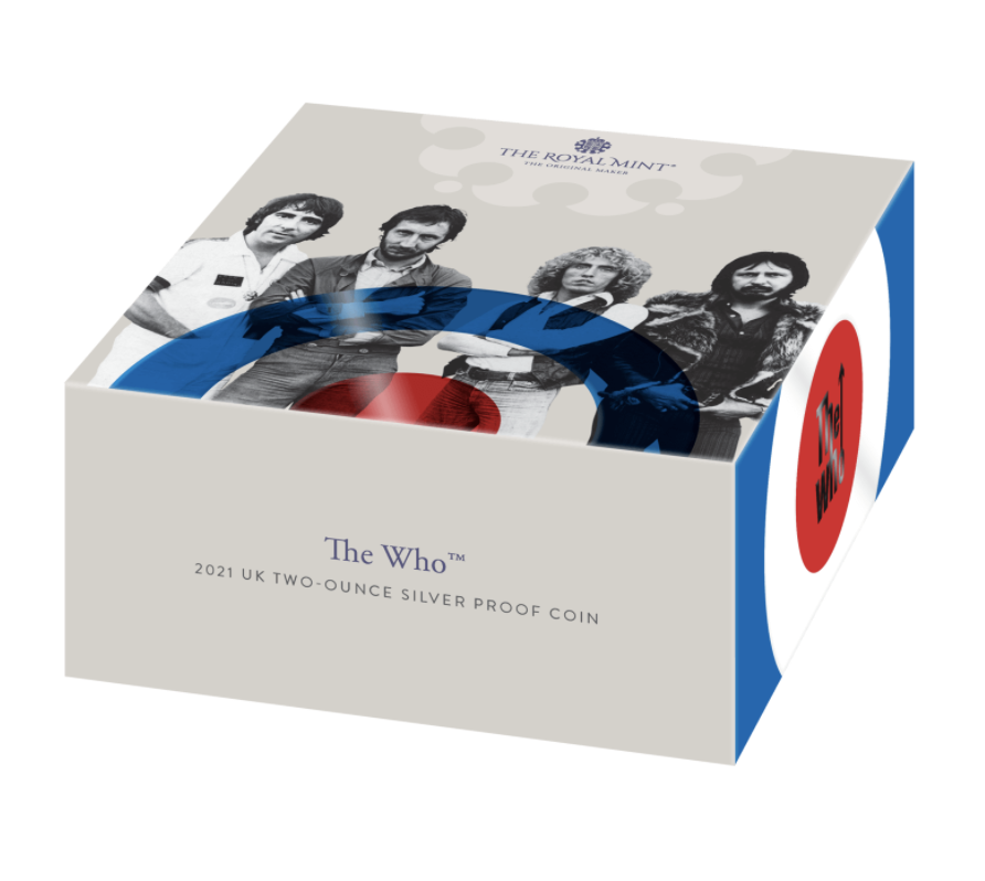 In Stock - The Who 2021 UK Two Ounce Silver Proof Coin - Sold Out at Royal Mint