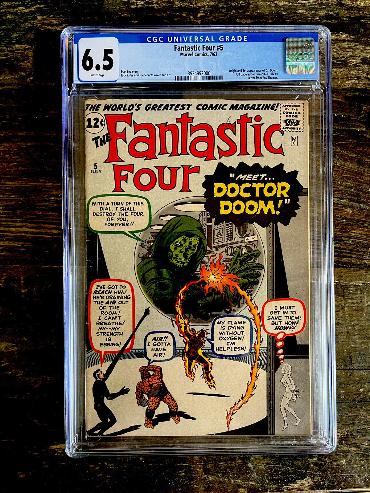 Rare White Pages! Fantastic Four #5 1962 CGC 6.5 - 1st Appearance Dr. Doom!
